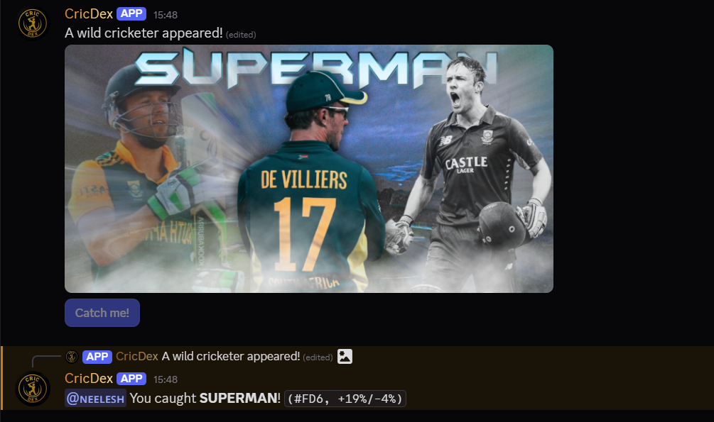 CricDex Catch Screen